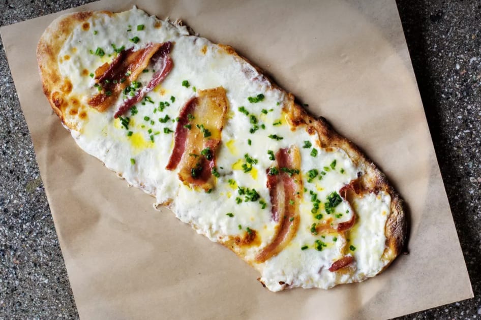 Truffle Bacon Flatbread.